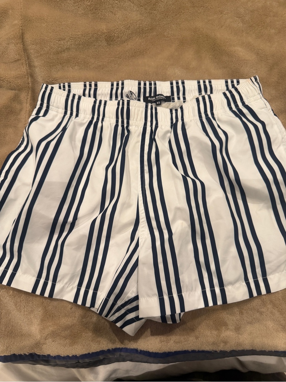 Navy Stripe Women’s Shorts - White & Navy